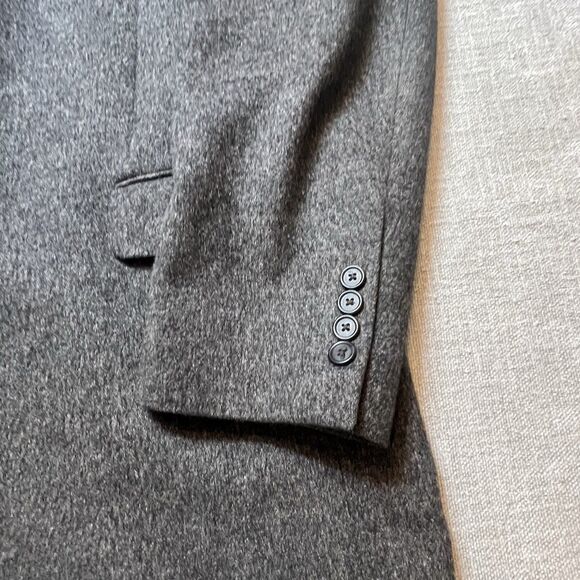 Jos A Bank 100% Camelhair Dark Gray Charcoal Flannel Blazer Sport Jacket 46L - Picture 4 of 10